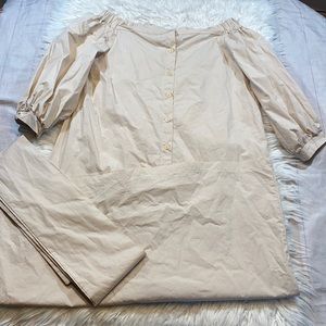 Oak + Fort Off the Shoulder Button Front Dress OS